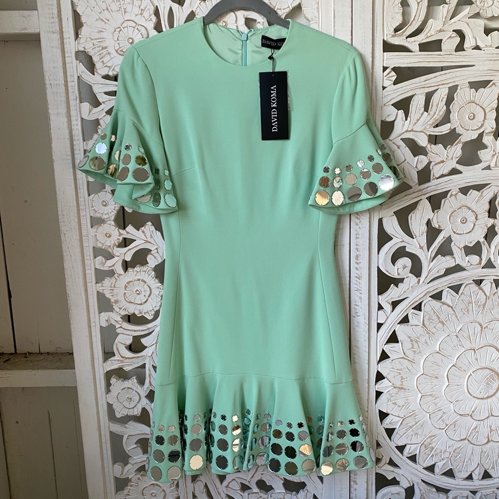 NEW David Koma Mint Mini Dress